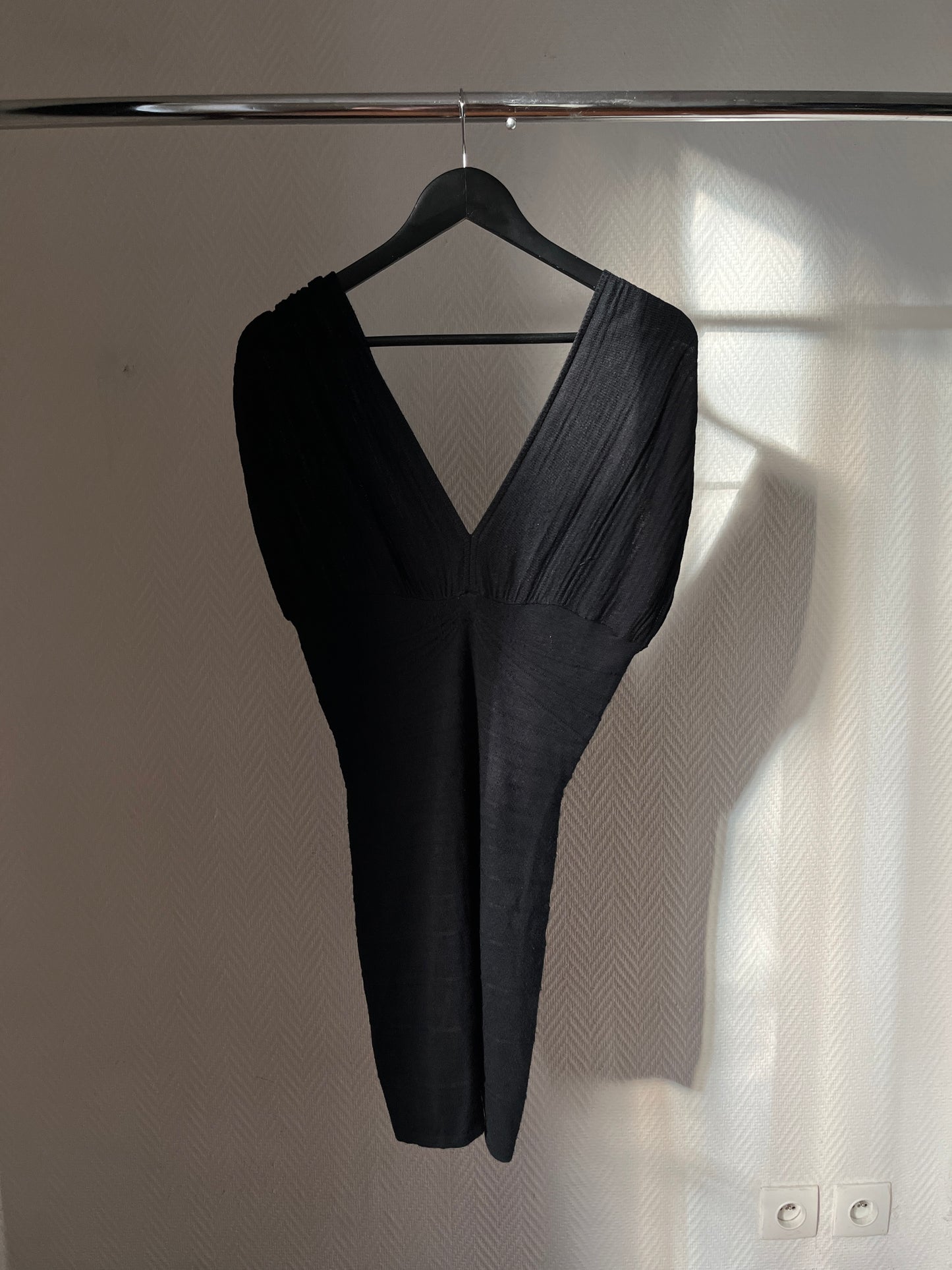 Vintage black batwing party dress