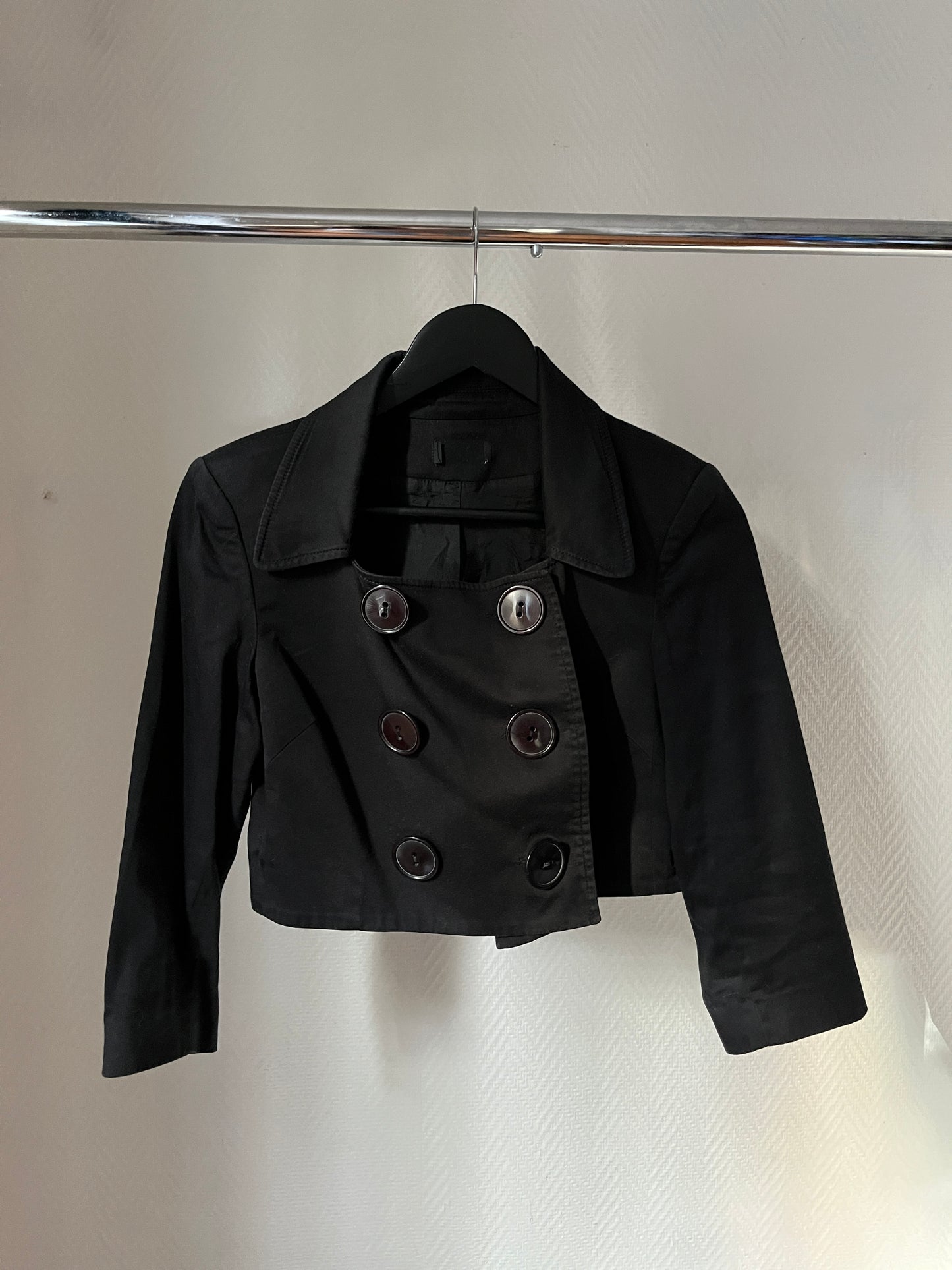 Vintage black short trench coat