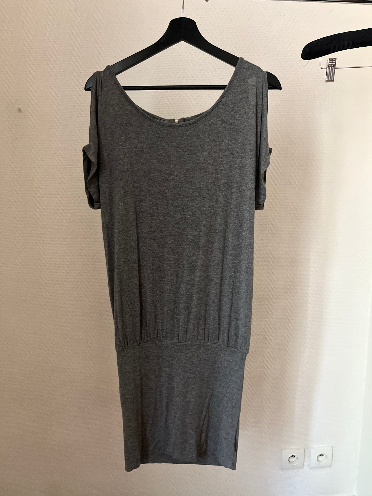 Vintage grey draped dress