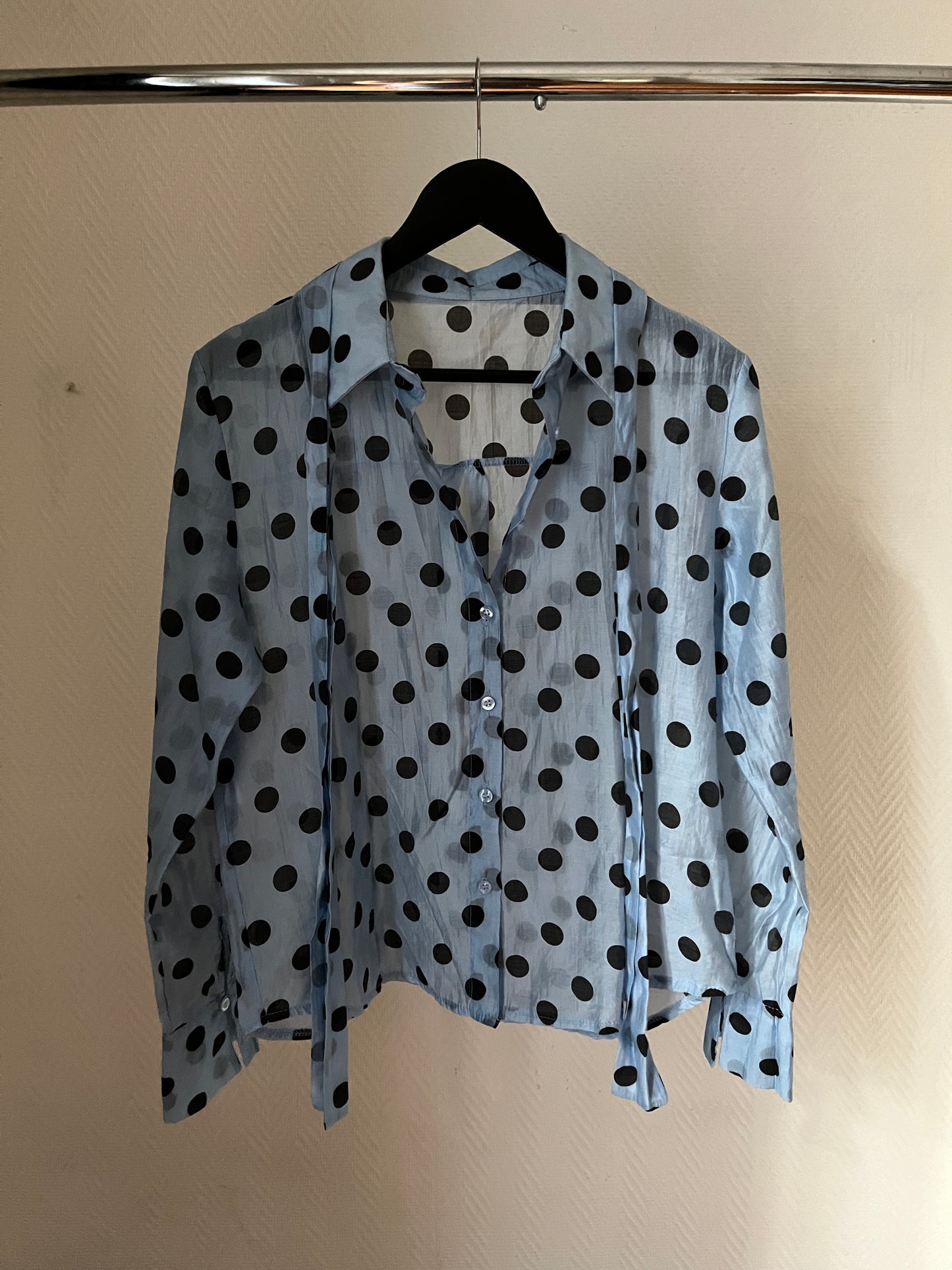 Vintage blue polka dot shirt