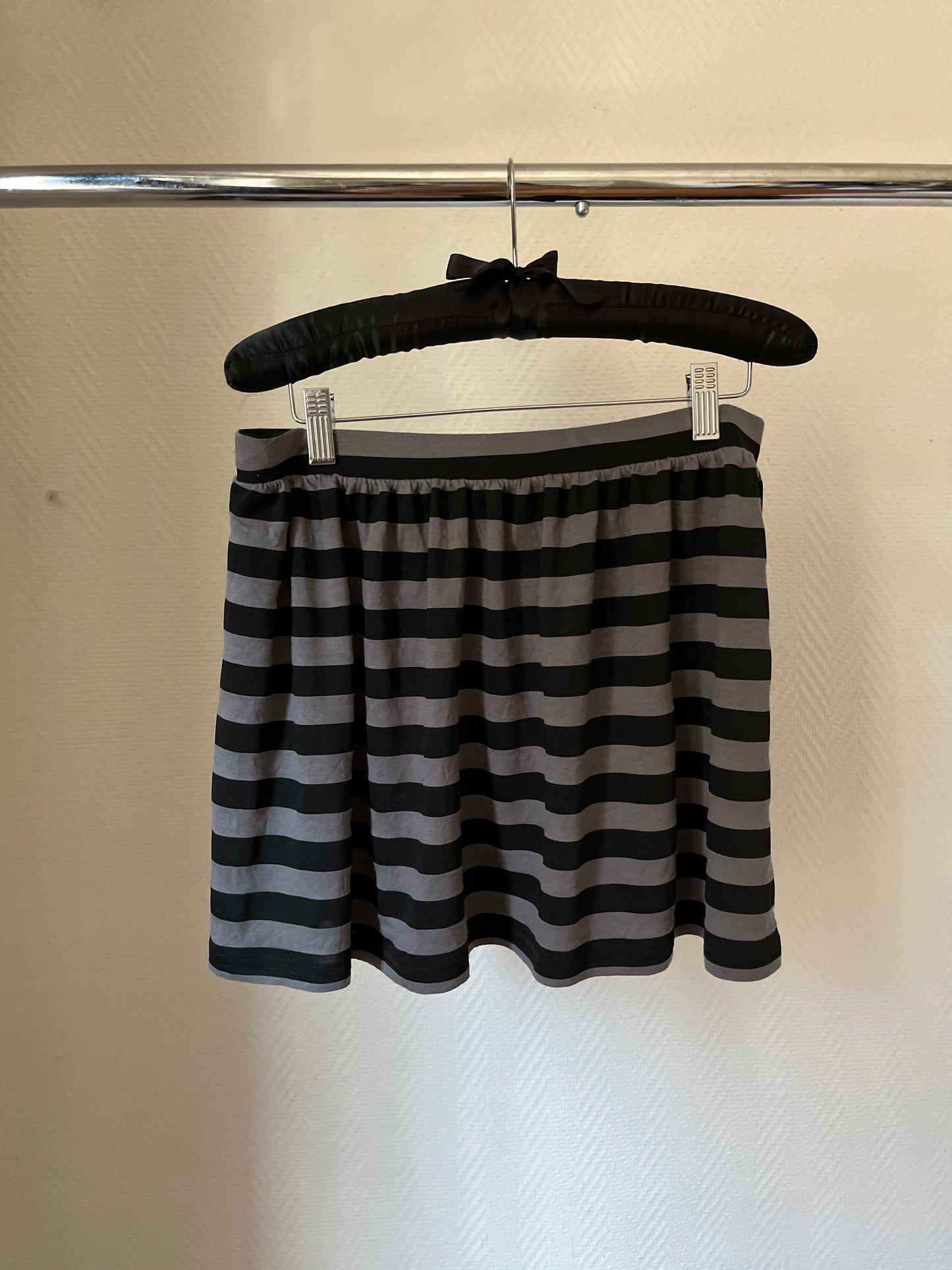 Grey & black striped skirt