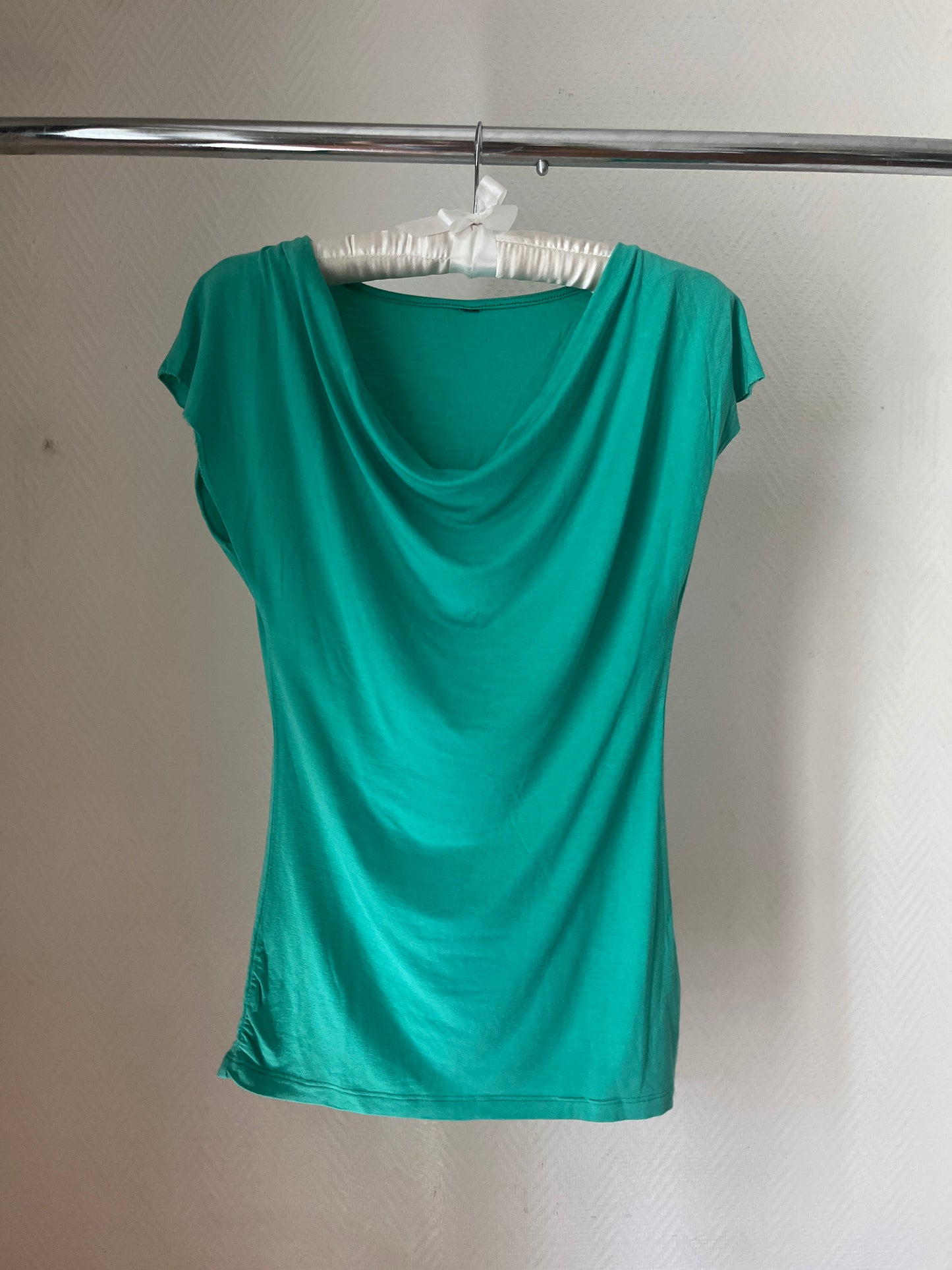 Vintage turquoise draped top