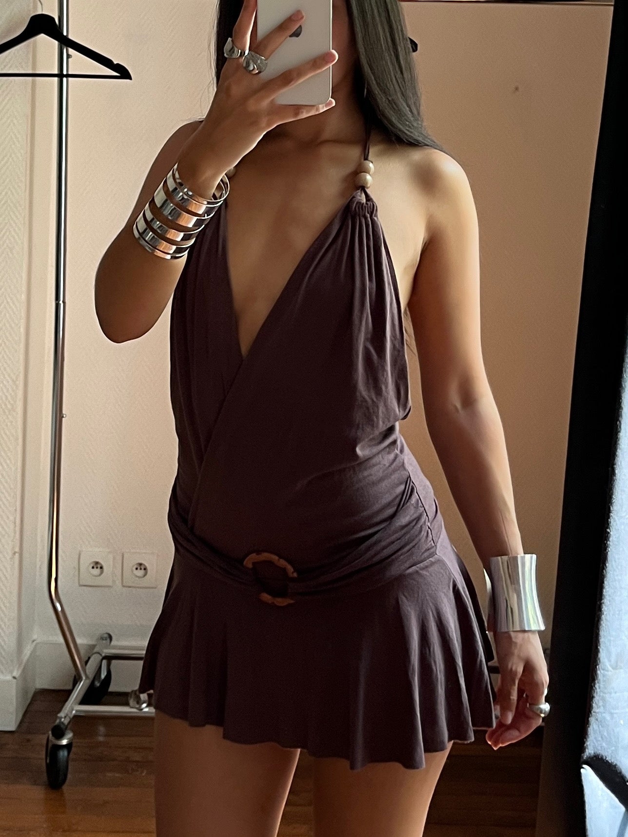 Vintage halter summer mini dress