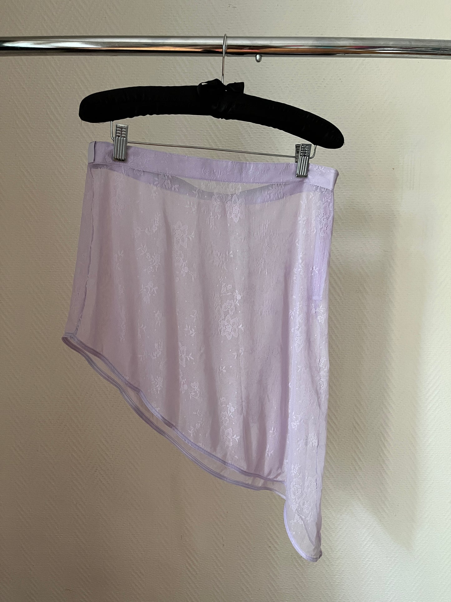Vintage lilac asymmetrical see-through skirt