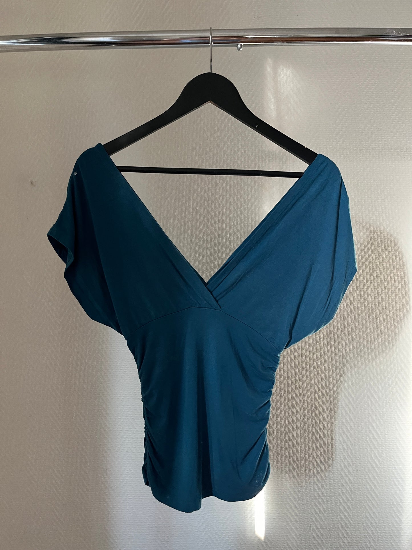 Vintage blue draped top