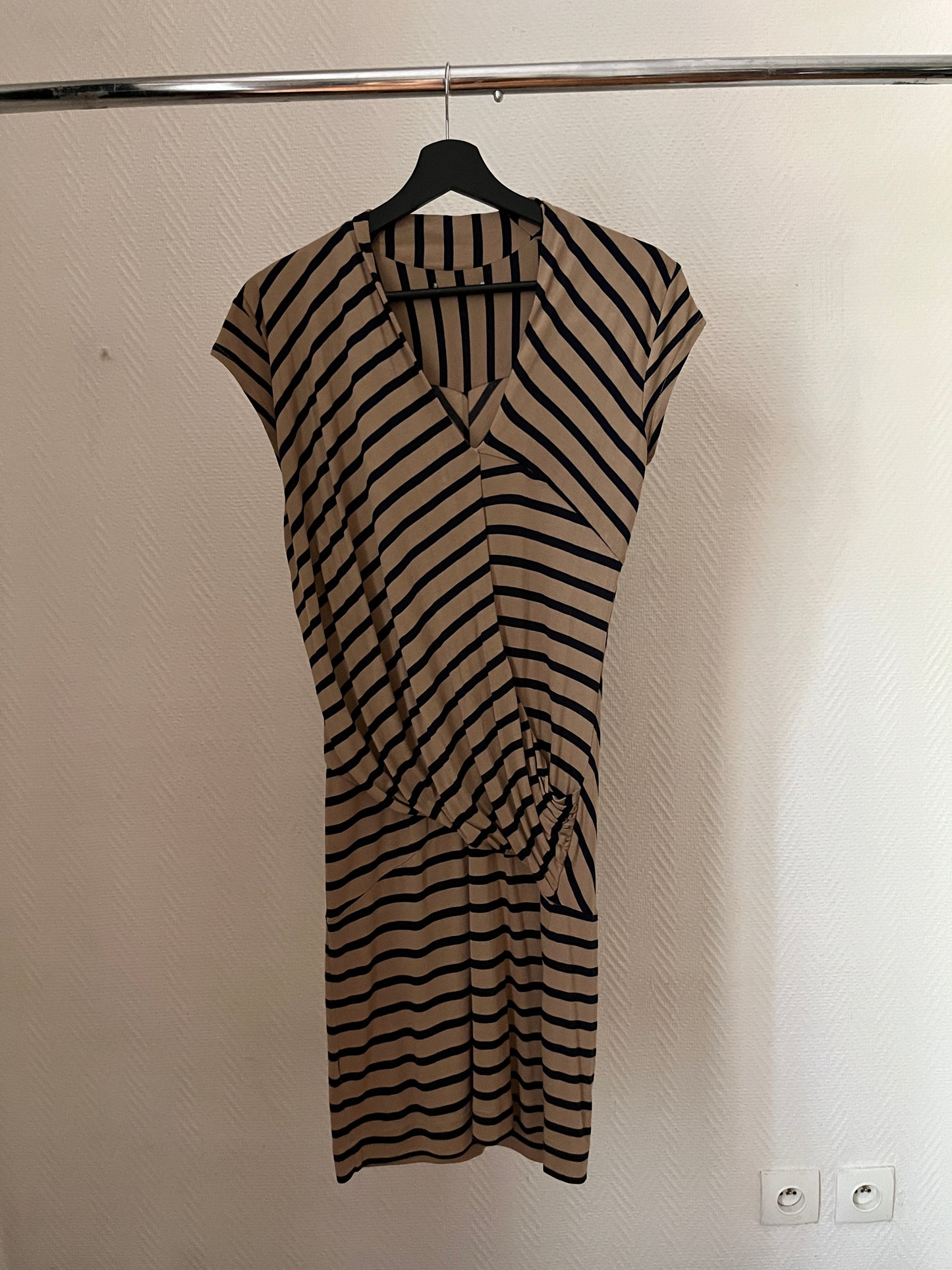 Vintage striped draped dress