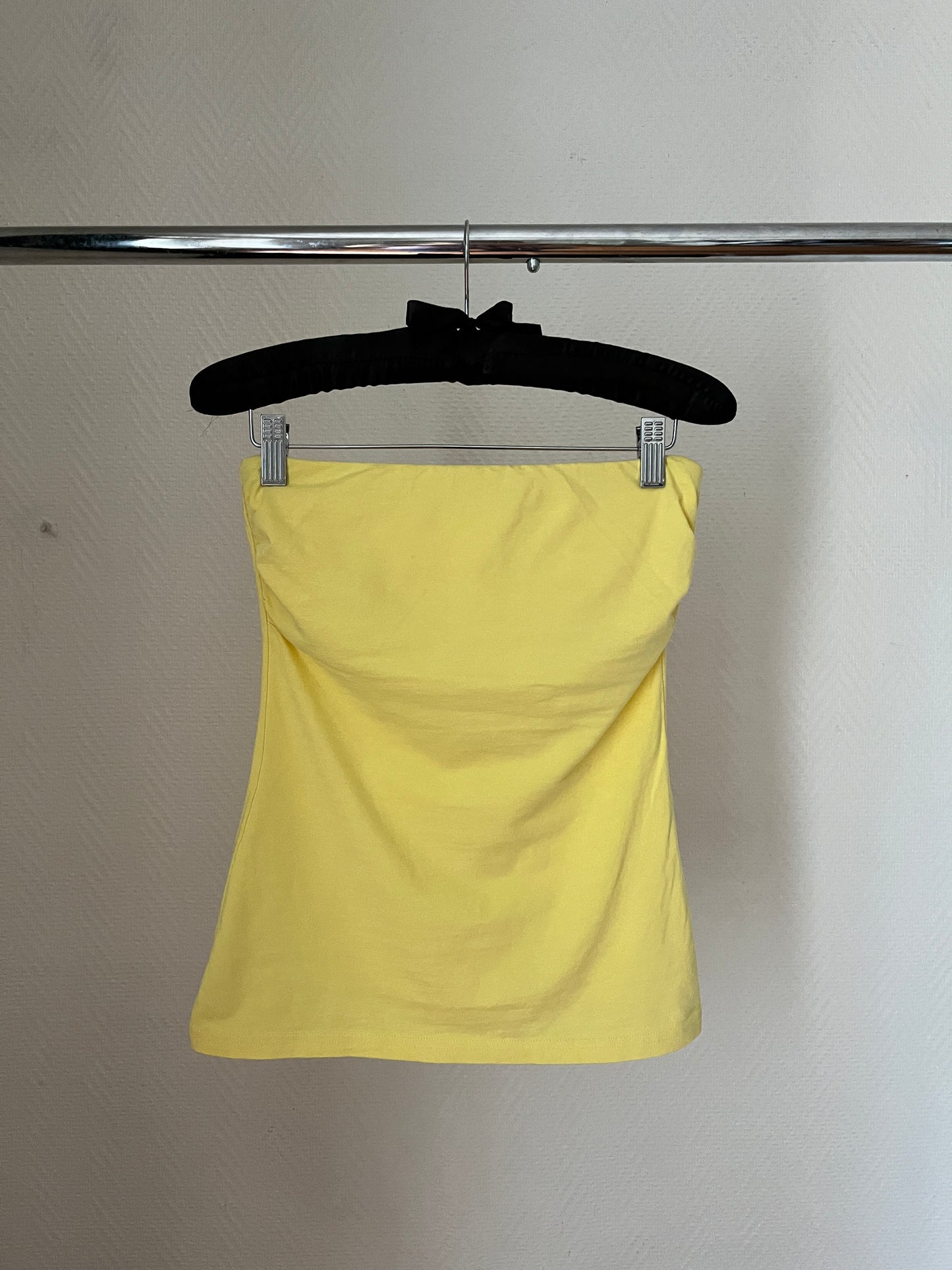 Yellow bustier top