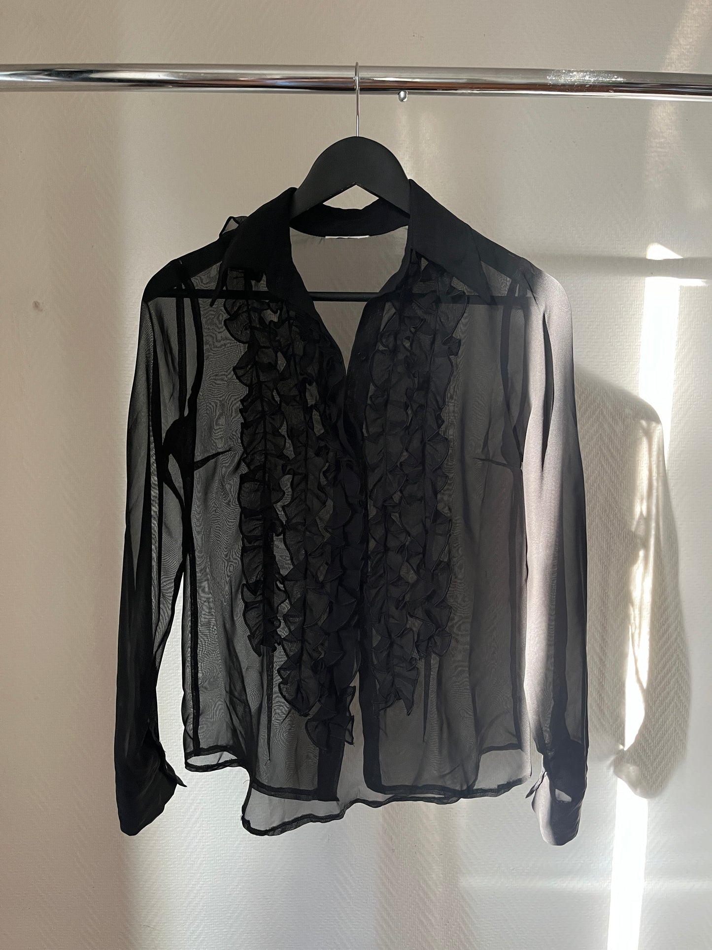 Vintage ruched see-through shirt