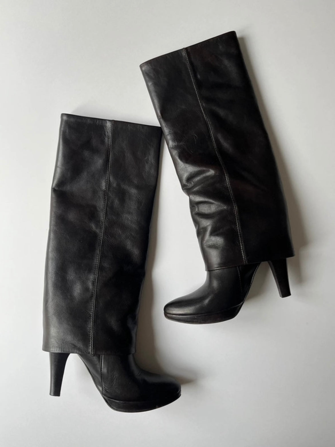 Dark brown leather boots
