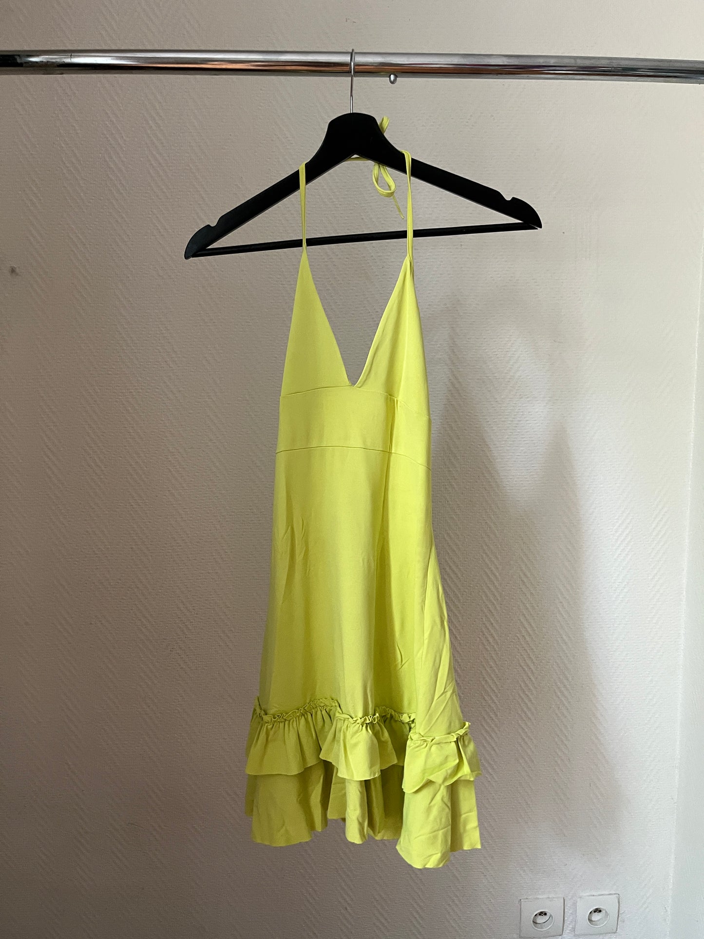 Vintage yellow halter summer dress