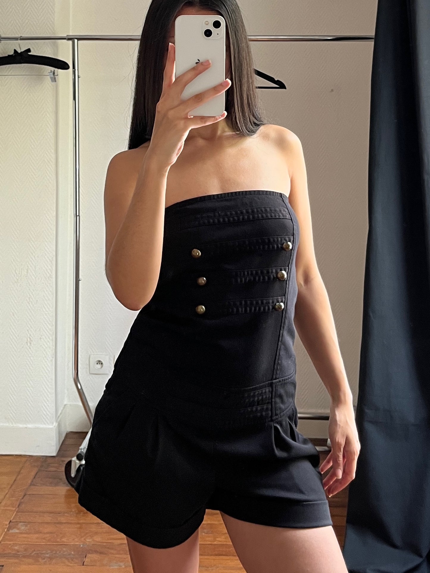 Black bustier playsuit