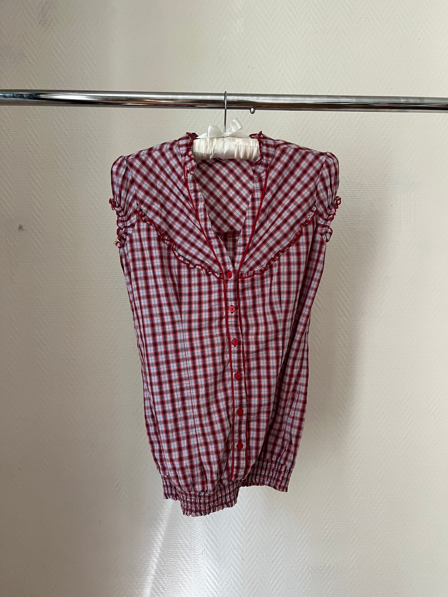 Vintage plaid buttoned top