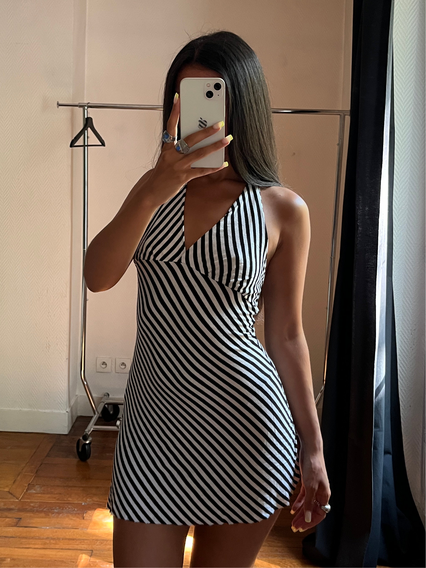 Vintage striped halter dress