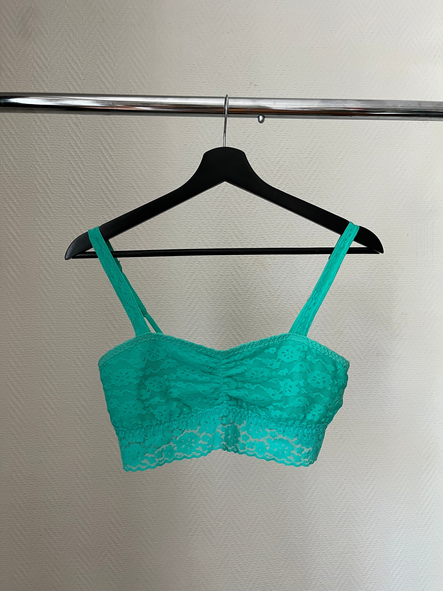 Vintage turquoise lace short top