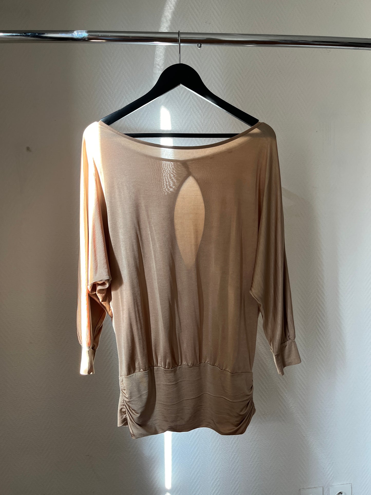 Vintage gold draped mini dress/tunique