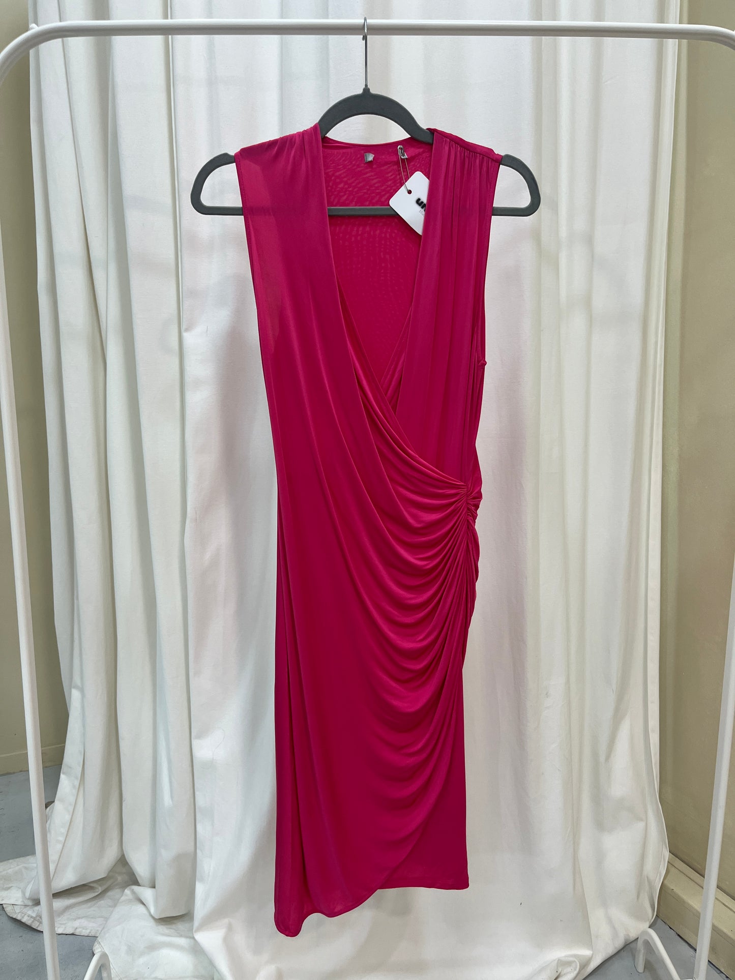 Vintage pink draped cocktail dress