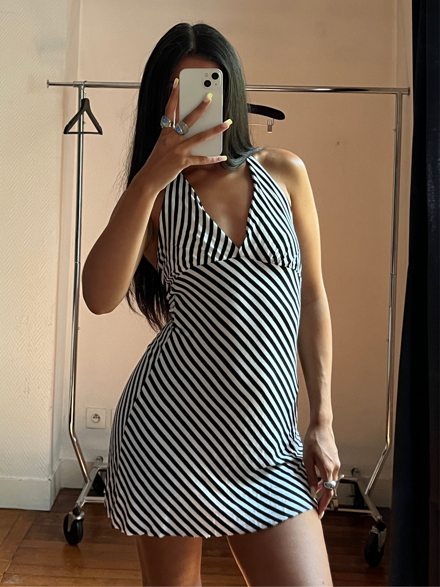 Vintage striped halter dress