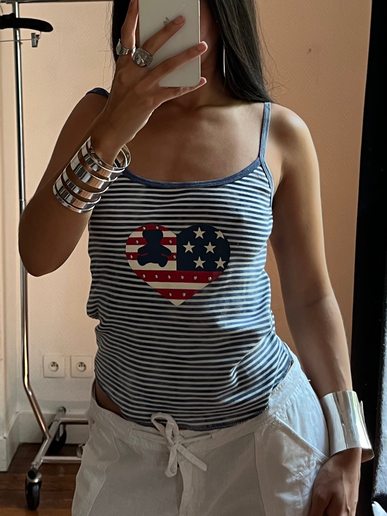 Lulu Castagnette vintage striped cami top