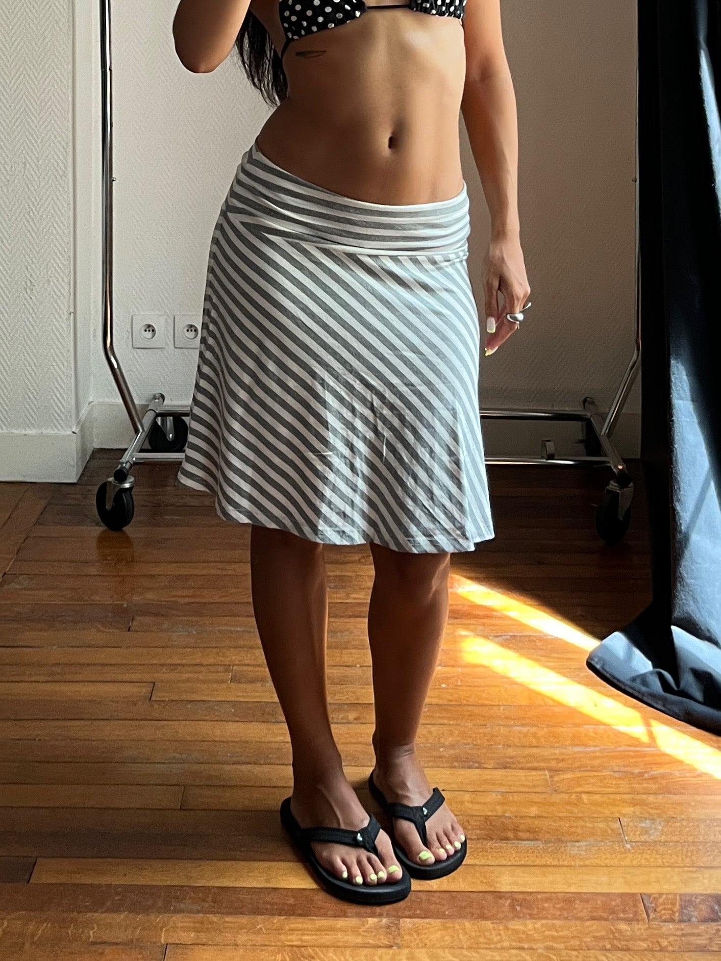 Vintage striped midi skirt