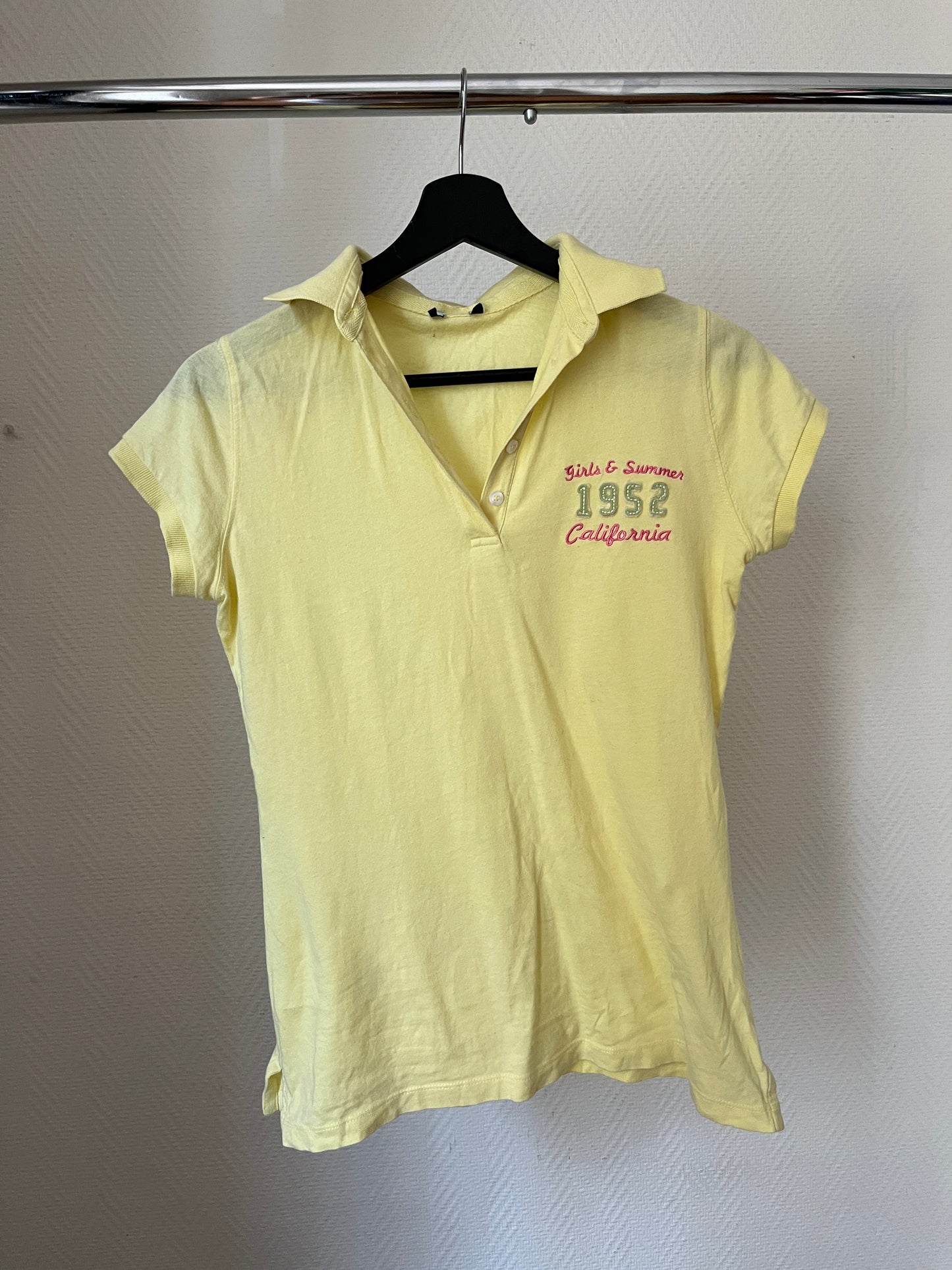 Vintage yellow summer polo shirt