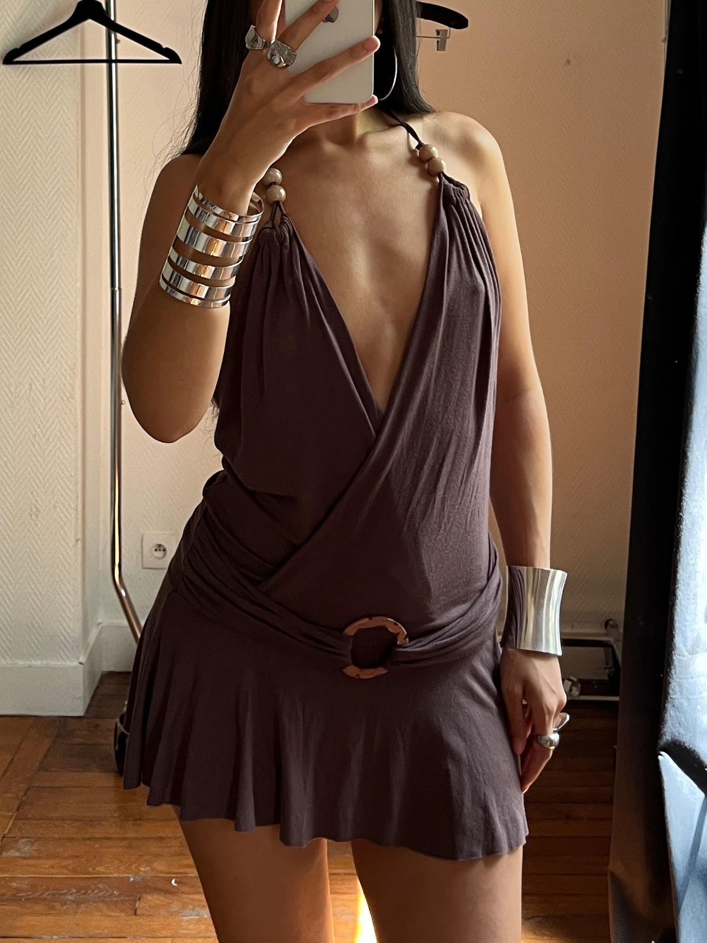 Vintage halter summer mini dress