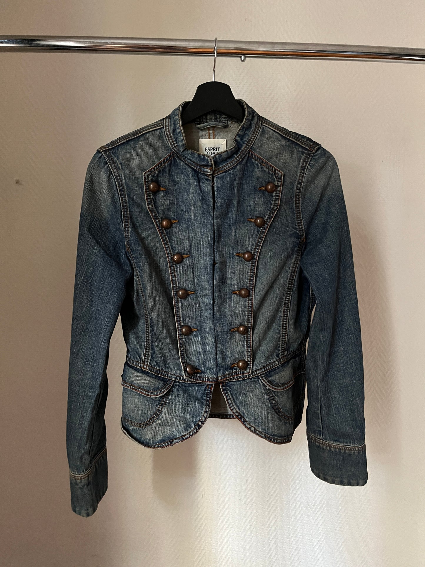 Vintage denim officer jacket