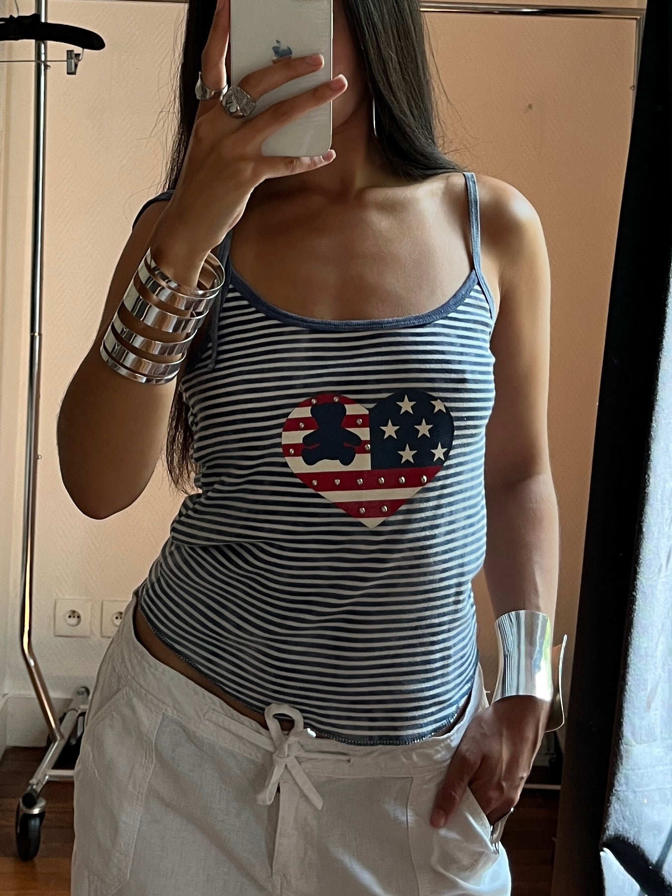 Lulu Castagnette vintage striped cami top