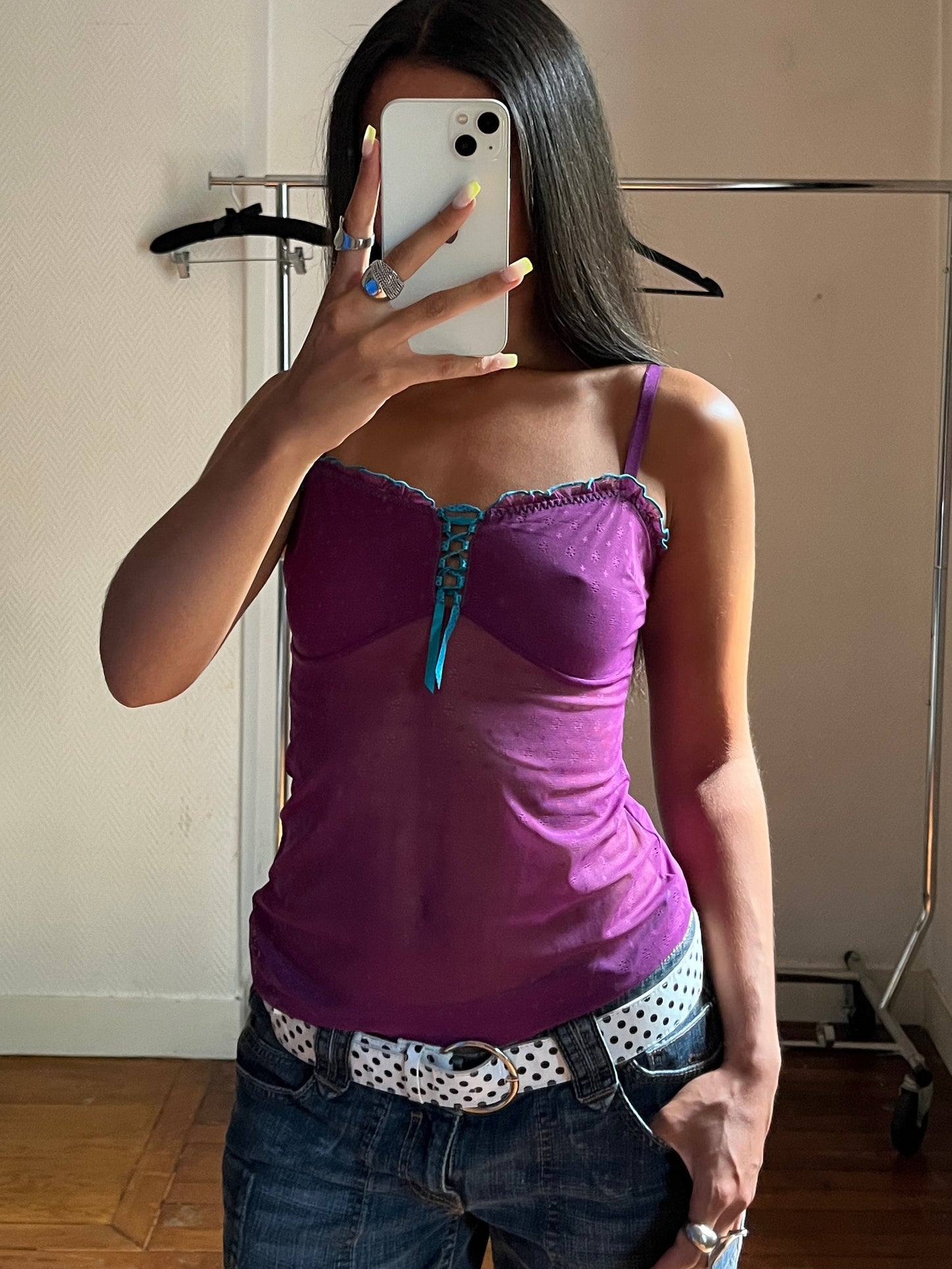 Vintage lingerie lace top
