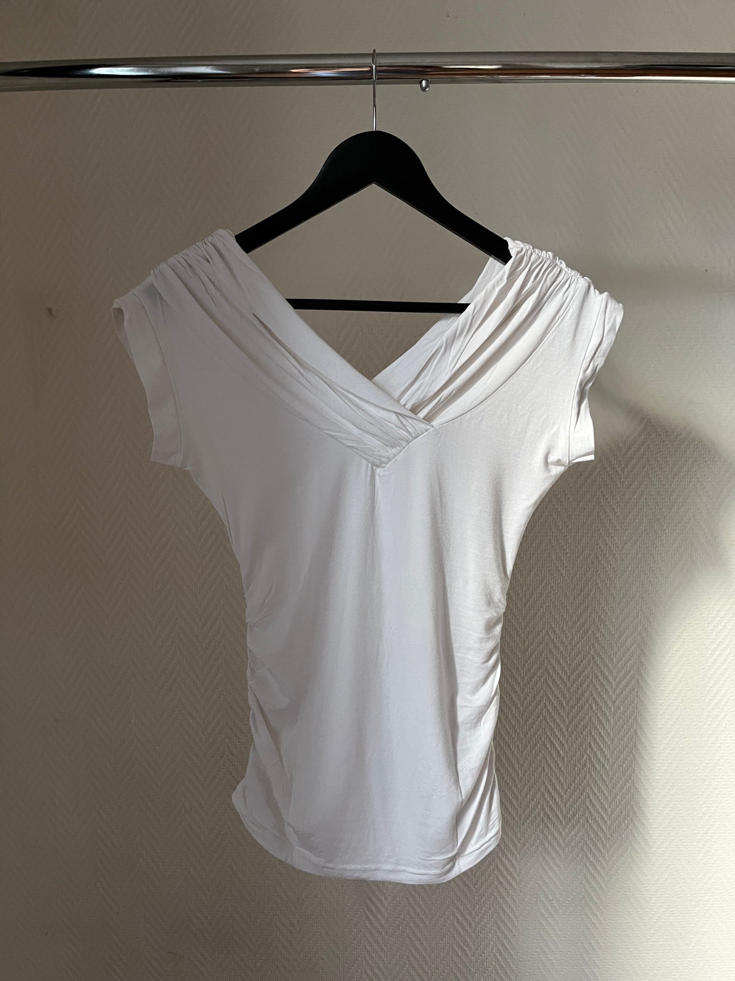 Vintage white off draped top
