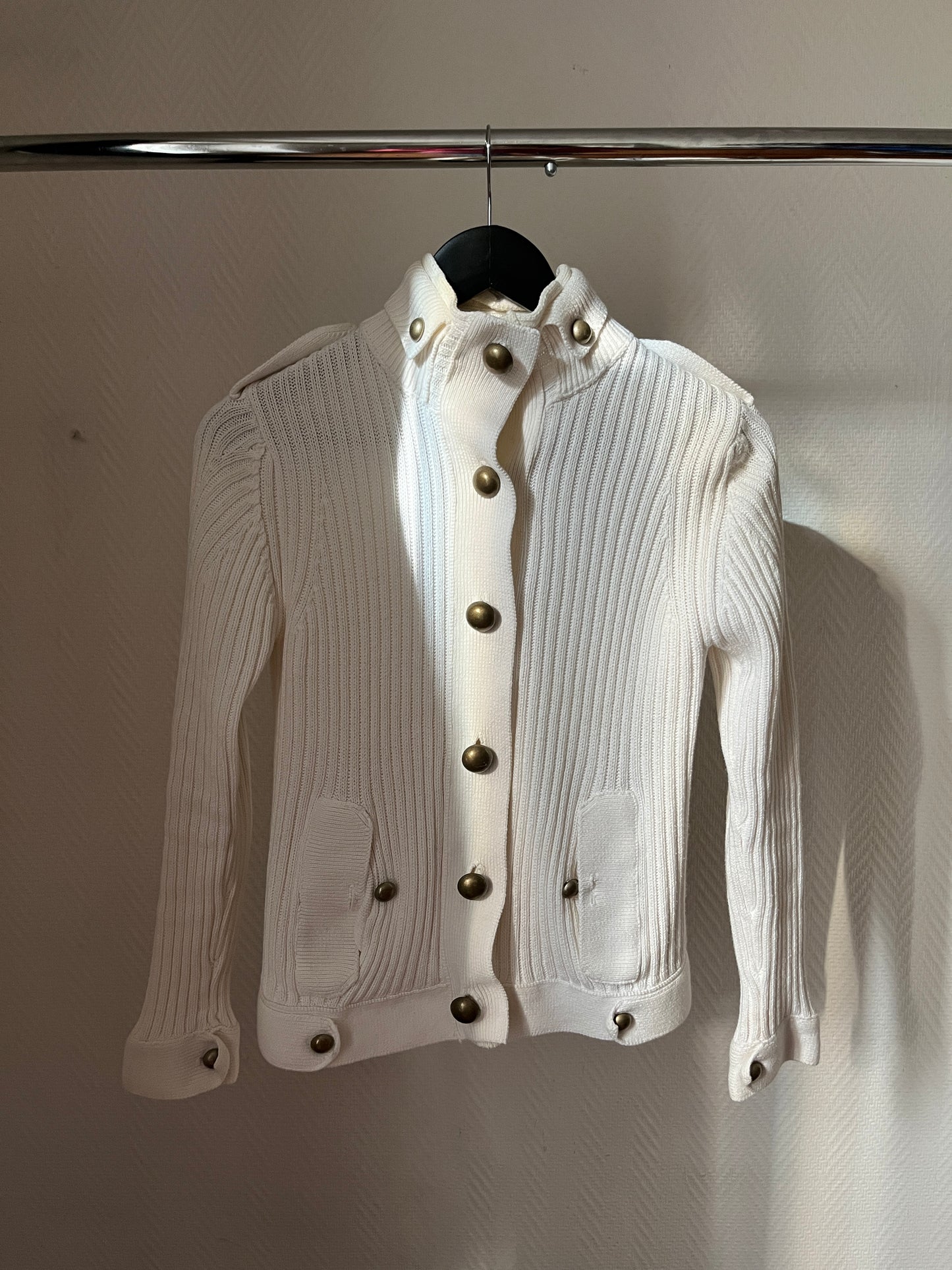 Vintage buttoned officer knitted jacket
