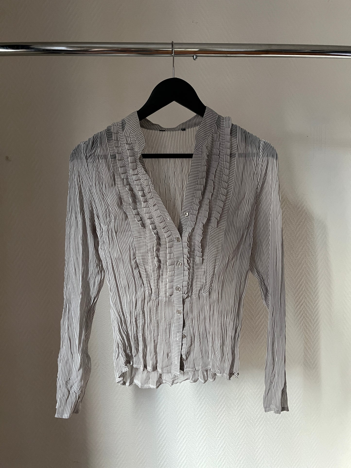 Vintage ruched striped shirt