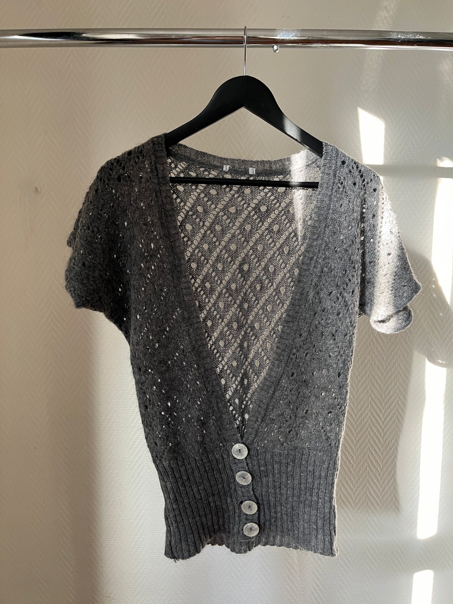 Vintage low V neck cardigan