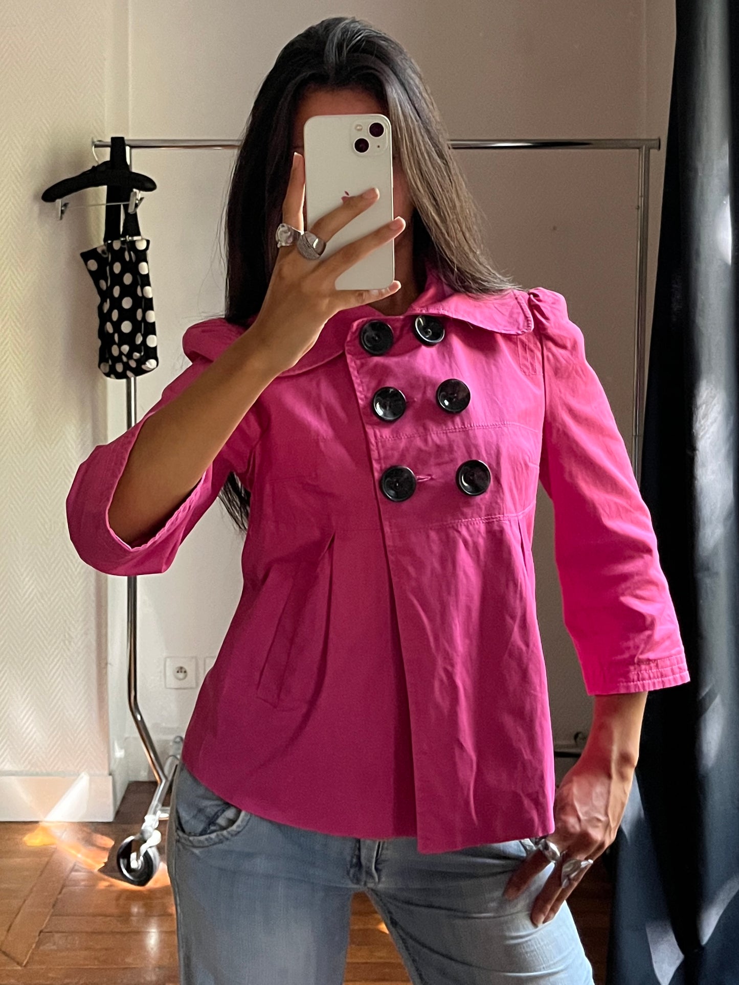 Vintage pink trench coat