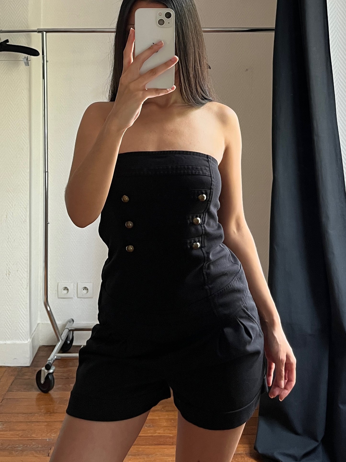 Black bustier playsuit