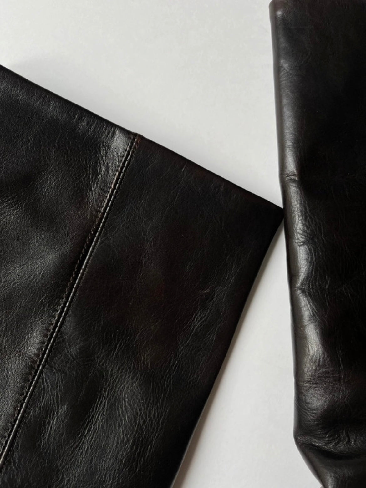 Dark brown leather boots