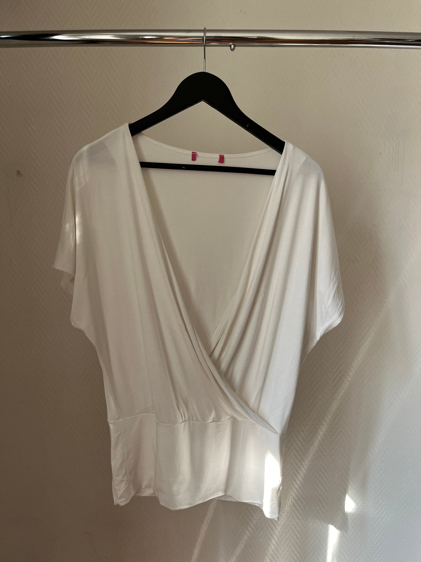 Vintage white draped top