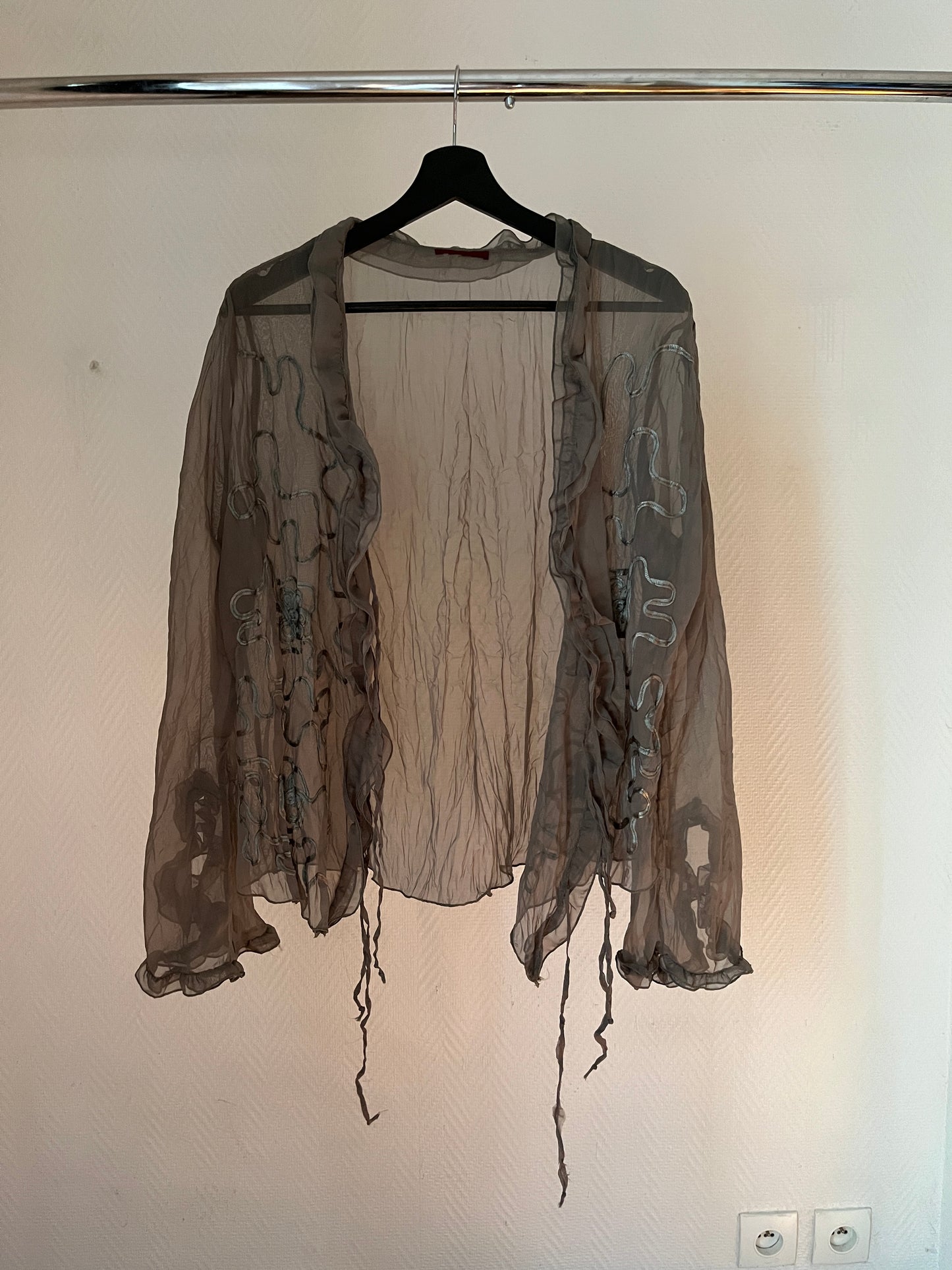Vintage khaki see through shirt