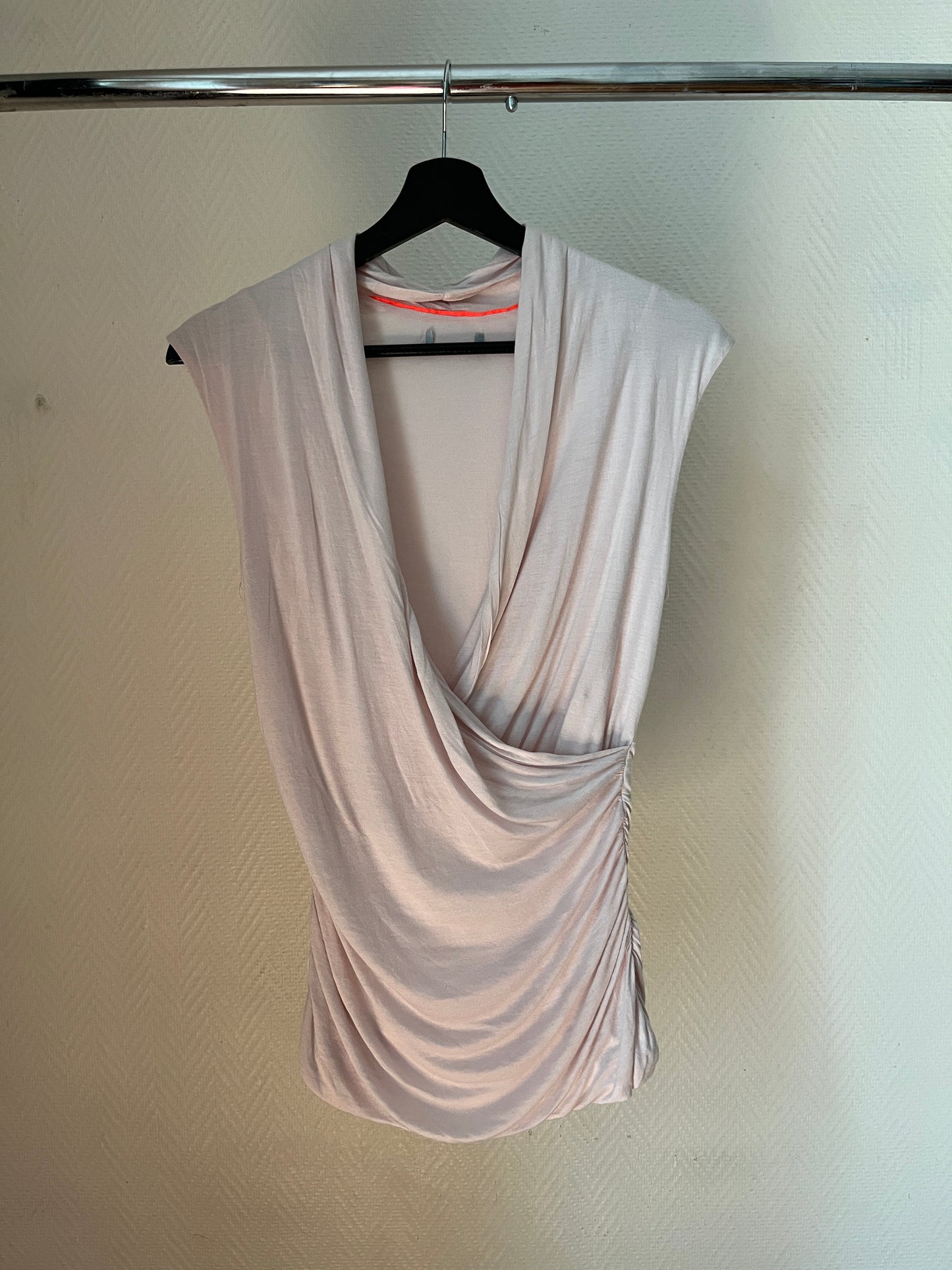 Vintage light pink draped top