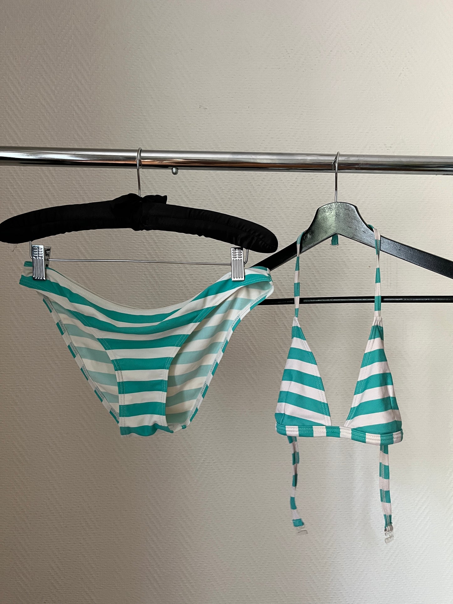 Vintage striped blue and white bikini