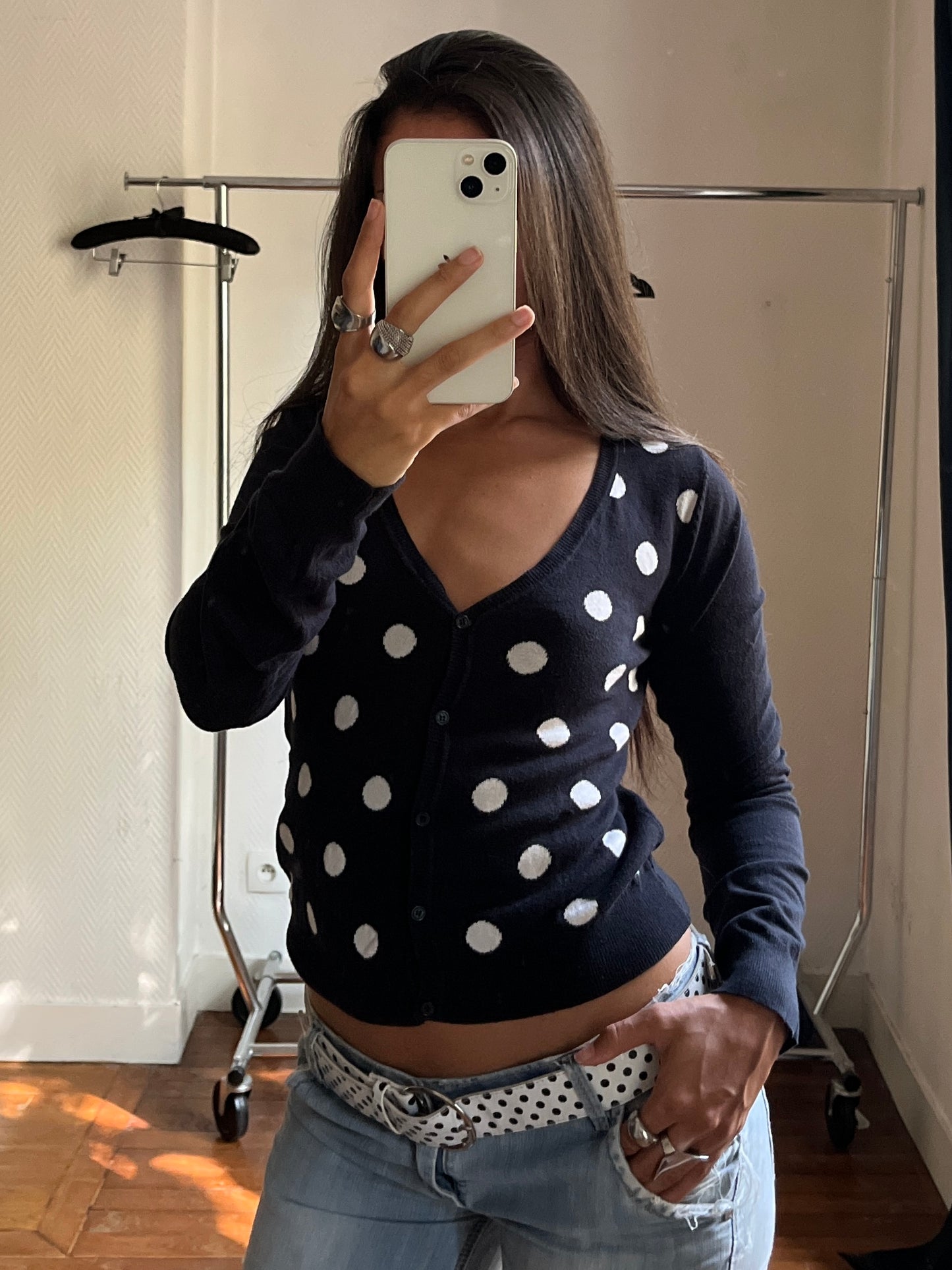 Vintage polka dot cardigan
