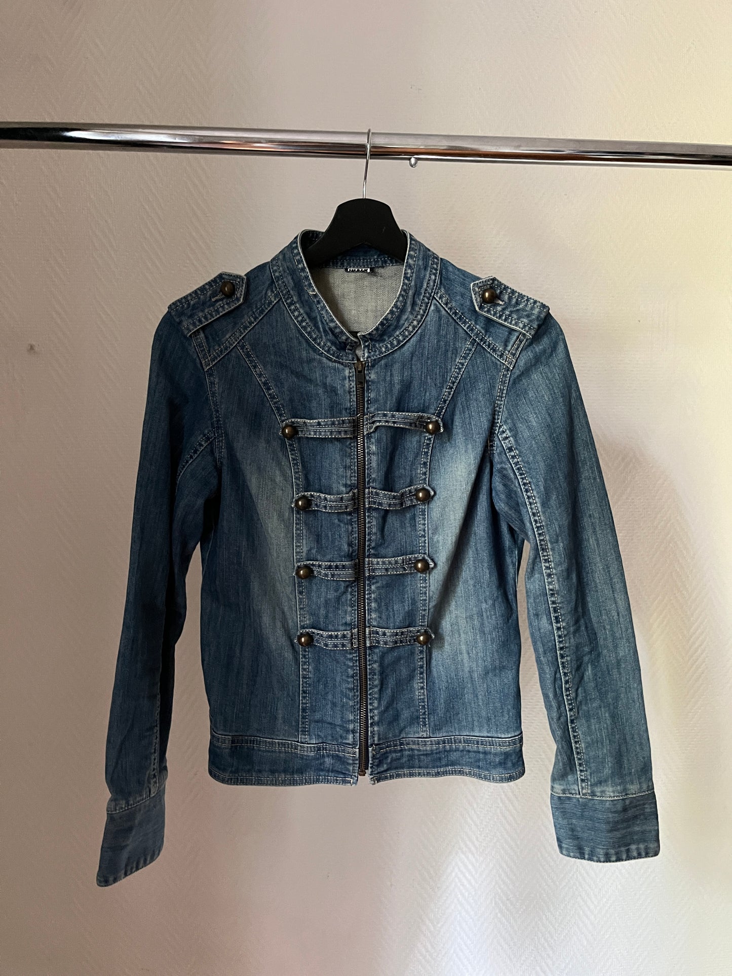 Vintage denim officer jacket