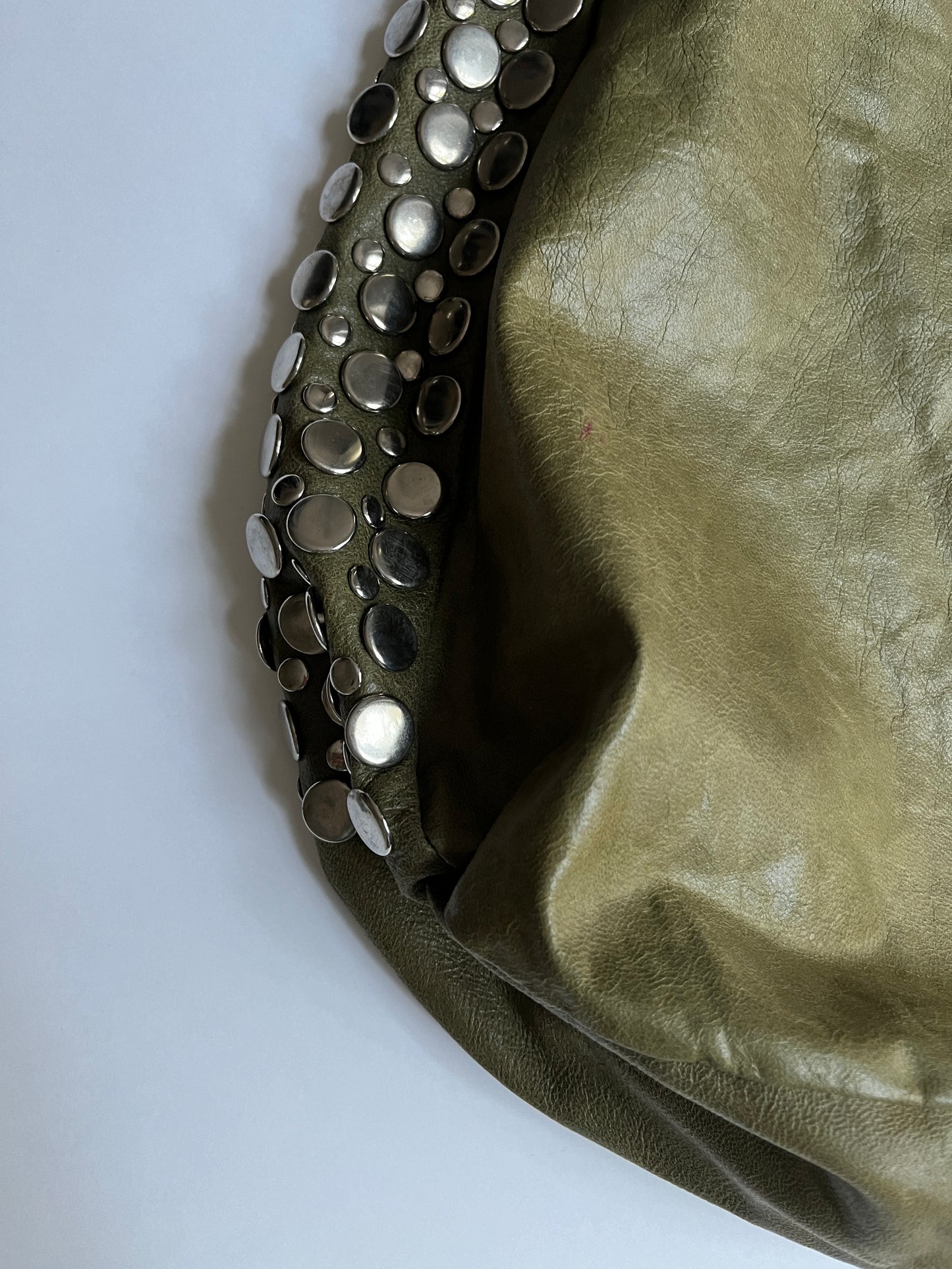 Vintage studded khaki bag