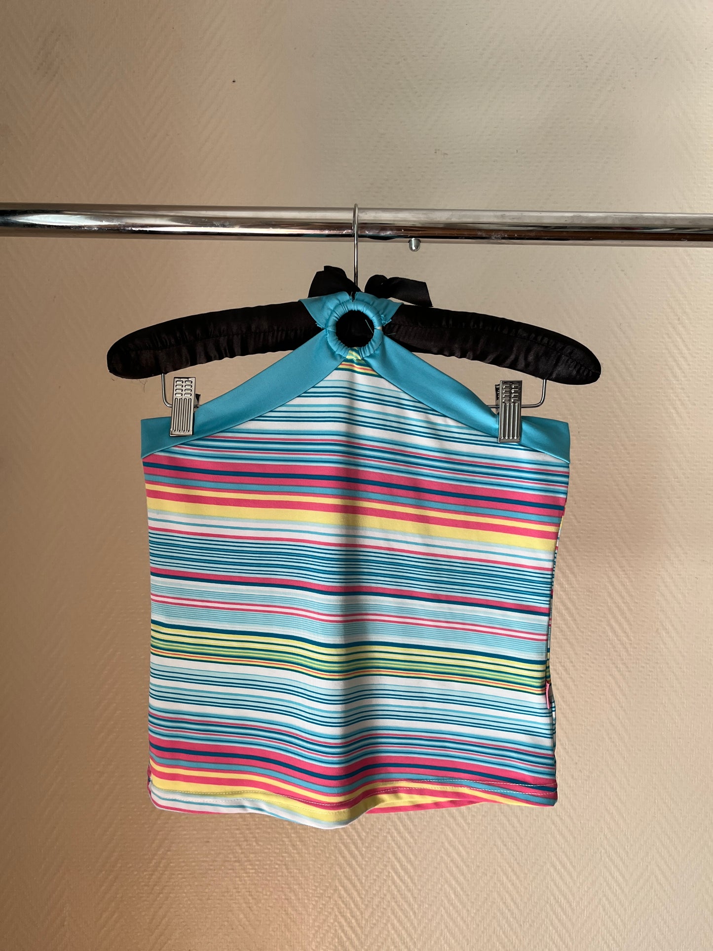 Vintage colorful striped halter top