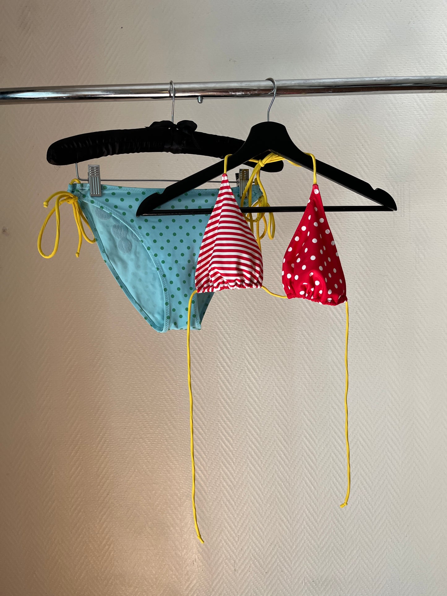 Vintage polka dot & stripes colorful bikini