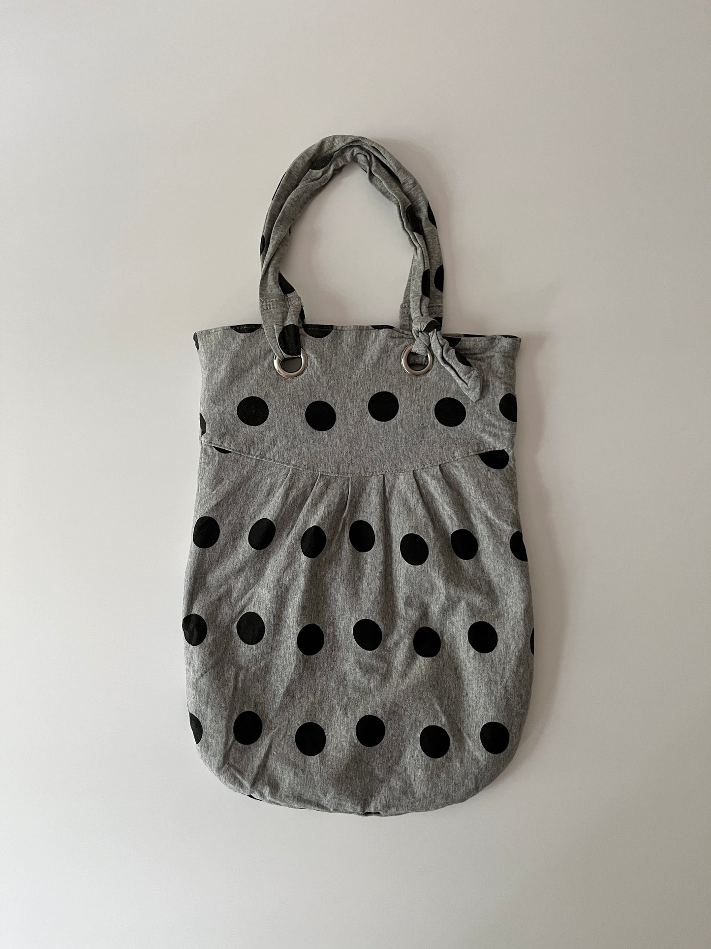 Vintage polka dot grey bag