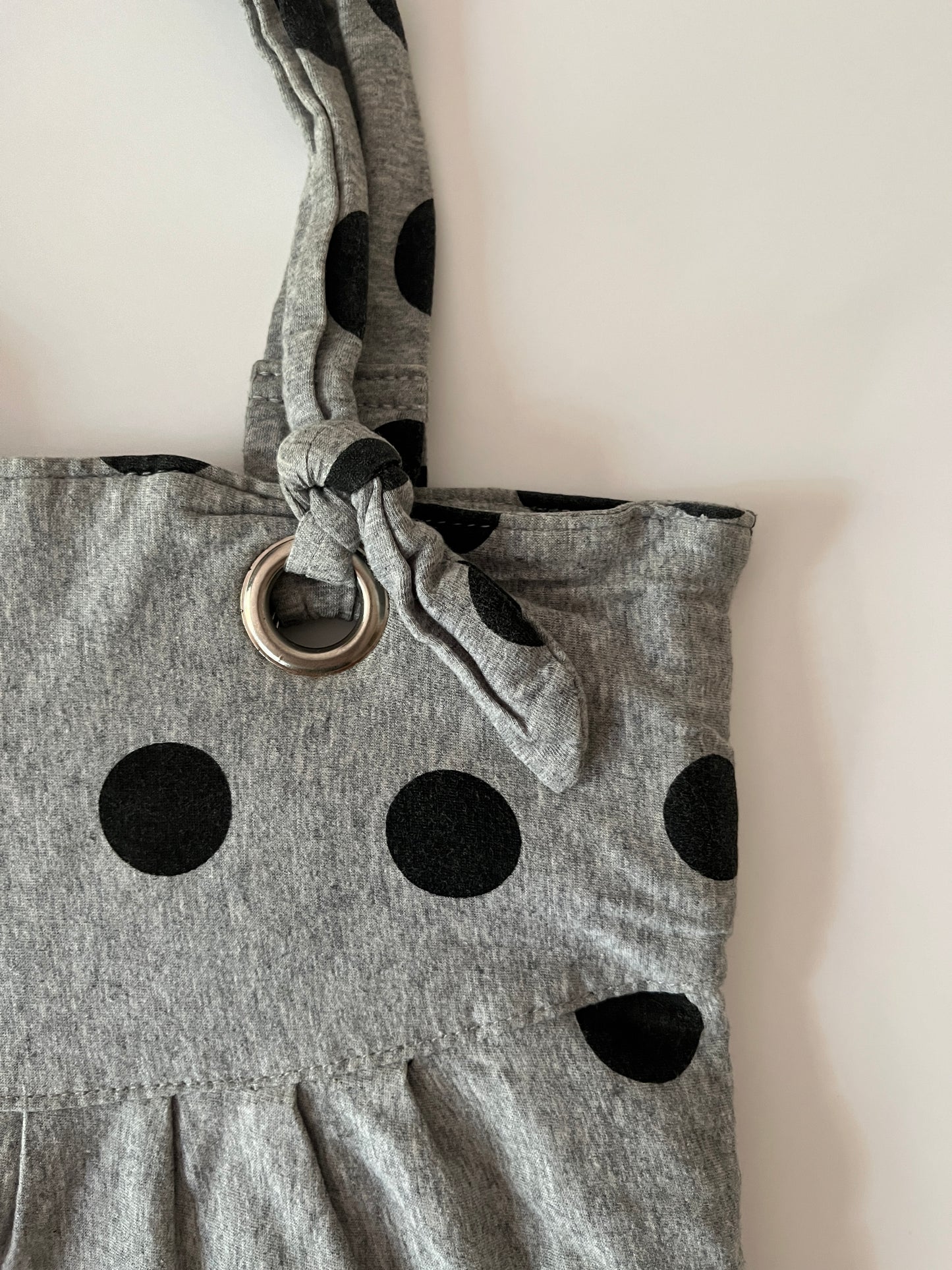 Vintage polka dot grey bag
