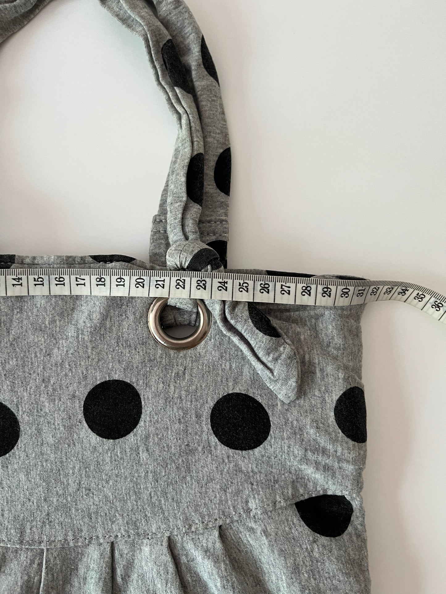 Vintage polka dot grey bag