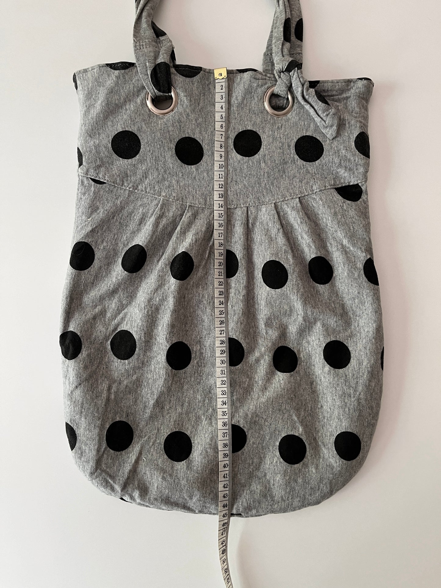 Vintage polka dot grey bag