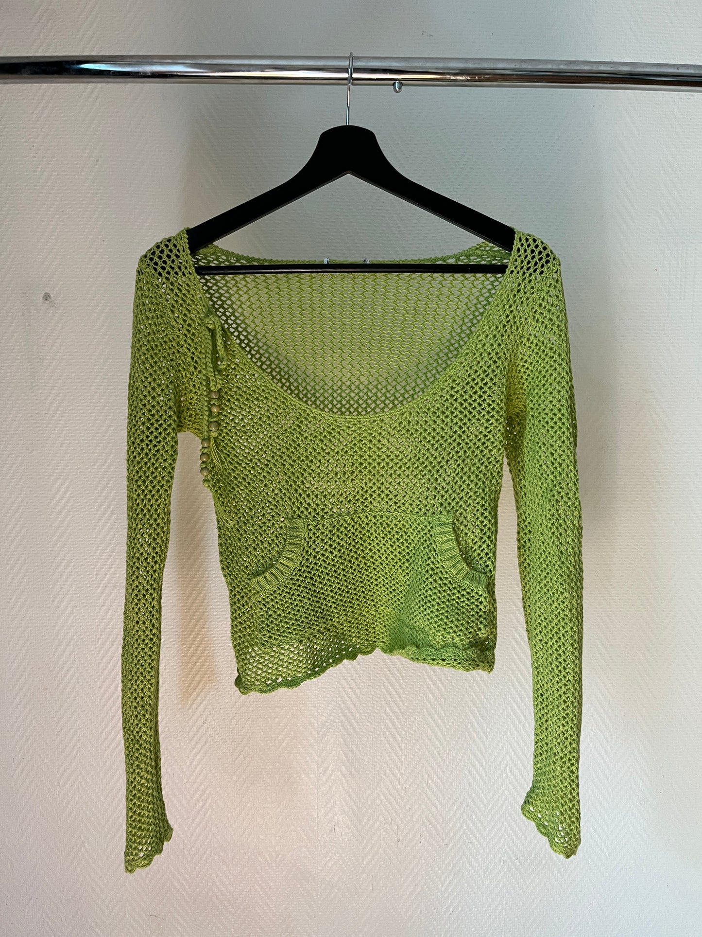 Vintage crochet green beach top