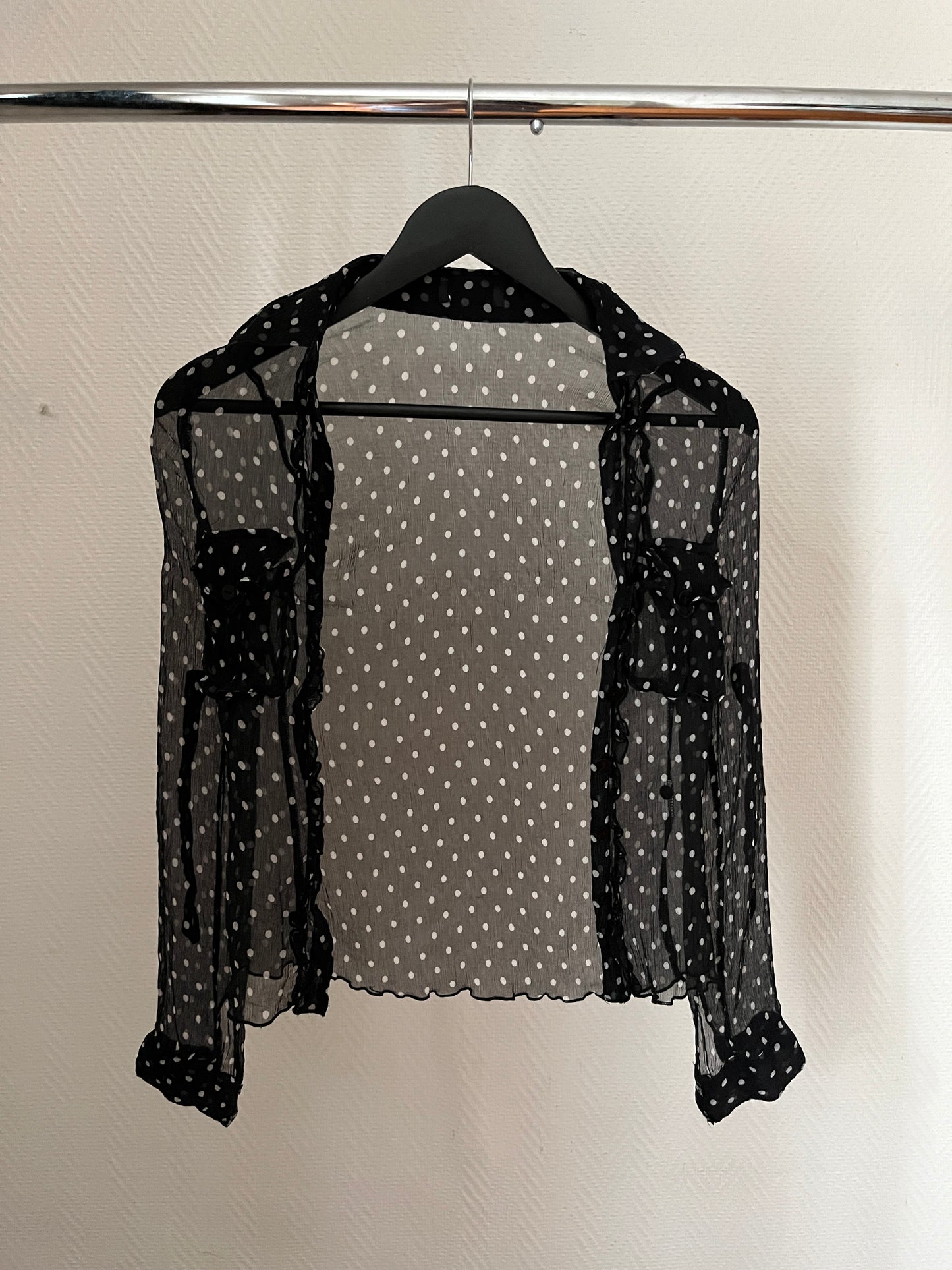 Vintage polka dot see-through shirt